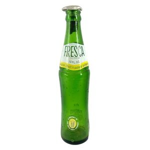 VTG Fresca Green Glass Citrus Soda Bottle w/ Sprinkle Iron Topper